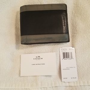Coach Wallet, double billfold, removable ID holder